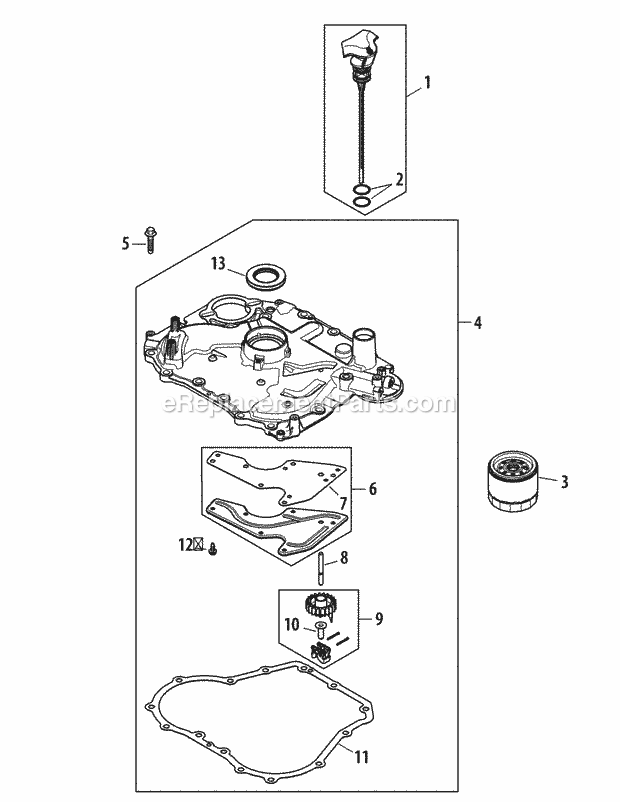 Kohler Sv590-3220 Oil Pan & Lubrication Diagram and Parts List for LTX1040 (13AX90AS056, 13WX90AS009, 13WX90AS010, 13WX90) (2014) Cub Cadet Lawn Tractor
